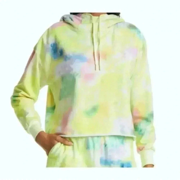 NWT! Alice + Olivia Tie Dye Niki Funnel Neck Crop Hoodie size M - Picture 2 of 8